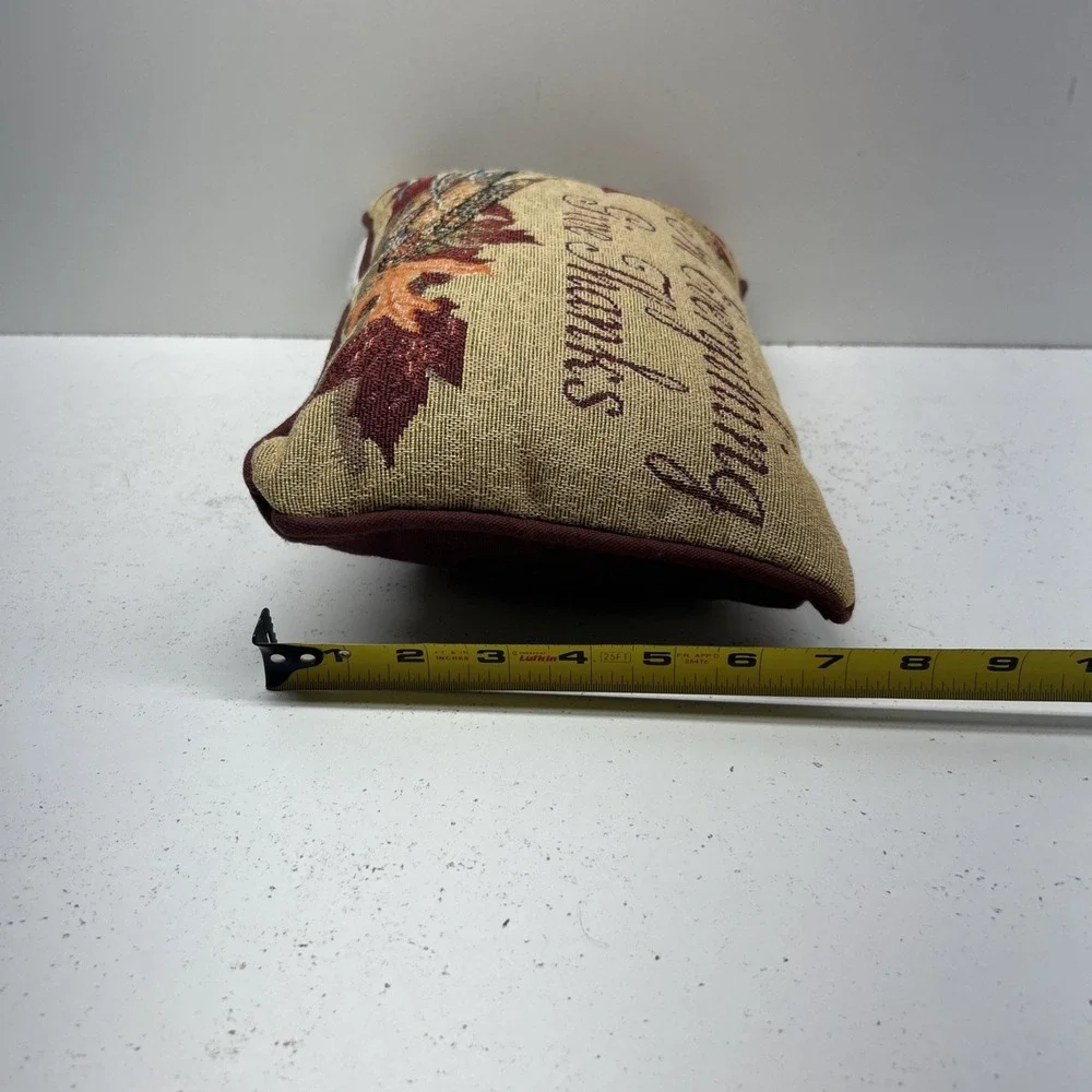 VTG Manual Woodworkers & Weavers In Everything Give Thanks Tapestry Pillow